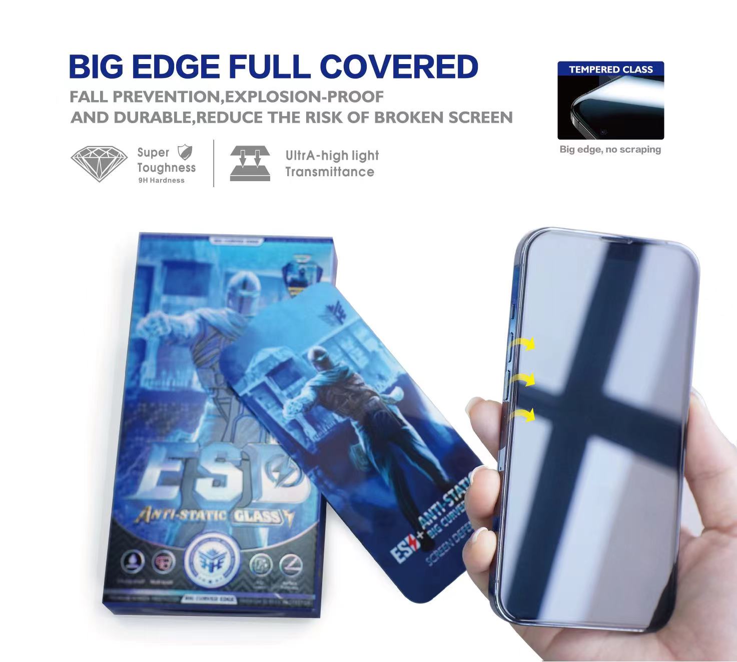 0.33mm Anti-static Screen Protector Compatible for iPhone 8 7 6s 6 4.7 2.5D Edge Tempered Glass 